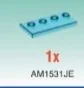 Plate Modified 2 x 4 with 4 studs in Blue, Light