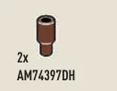 Connector: pipe, small with pin in Brown
