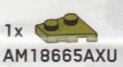 Wedge Plate 2 x 2 without left corner in Green, Olive Drab (Infinite Green) (Metallic)