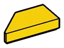 Tile 1 x 2 missing right corner in Yellow, Lemon