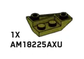 Slope Inverted 25 2 x 3 Double Left in Green, Olive Drab (Infinite Green) (Metallic)