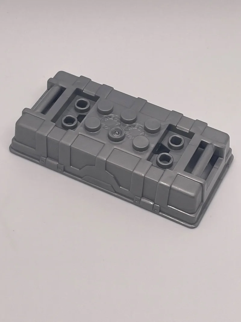 CoD Futuristic Crate, 4 x 3 x 8, Lid in Gray, Light (Metallic)