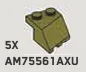 Slope 45 2 x 2 skewed forward, left in Green, Olive Drab (Infinite Green) (Metallic)