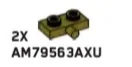 Plate Modified 1 x 2 with small pin on side in Green, Olive Drab (Infinite Green) (Metallic)