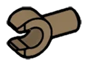 Connector: pin, short with clip