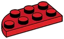Plate Round 2 x 4 with Right Corner in Red, Flame