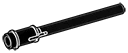 Connector: axle pin with 4-long rod in Black