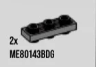 Plate Modified 1 x 3 connector: male:male in Gray, Dark (Flake)