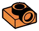 Bracket 1 x 1 with one stud on side, ascending in Orange, Bright