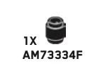 Brick Round 1 x 1, Female / Female Connection in Black