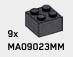 Brick 2 x 2 in Gray, Dark (Metallic)