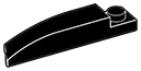 Slope plate 1 x 5 curved with skewed edge, right in Black