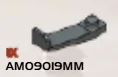 Plate Modified 1 x 1 with airfoil, right in Metal, Iron (Metallic)