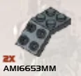 Bracket 2 x 2 - 2 x 2 sloped with studs in Gray, Dark (Metallic)