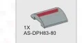 Slope 4 x 4 Rounded Top w/ Printed Large Red Line - Left in Gray, Dull