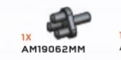 Connector: pin with 3 attachment points in Gray, Dark (Metallic)