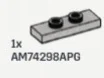 Plate Modified 1 x 3 with two studs in Gray, Steel