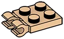 Plate Modified 2 x 2 with horizontal clips in Brown, Light Tan