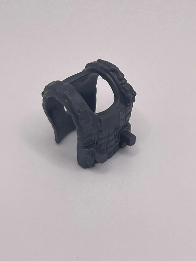 Armor: Modern Tactical Vest w/ 2x Pegs on Front & Hole for Backpack on Back, Molded Radio Detail on Left Shoulder & Space for Flag Patch on Center Front in Gray, Iron
