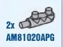 Engine component: exhaust pipe, small on two pegs in Gray, Steel