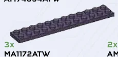 Plate 2 x 12 in Purple, Dark (Metallic)