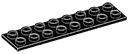 Tile 2 x 8 Inverted (half hight) in Black