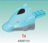 Buildable Dolphin Zord with 2 x 3 Brick Extension in Blue, Light
