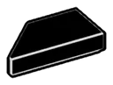 Tile 1 x 2 missing right corner in Black
