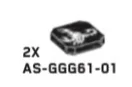 Tile Modified 2 x 2 with Rounded Corners w/ printed Scorpion in White in Black