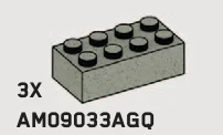 Brick 2 x 4 in Gray, Stone