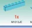 Brick 1 x 6 in Blue, Light