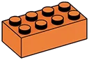 Brick 2 x 4 in Orange, Bright