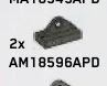 Tile Modified 1 x 2 with central fin and hole in Green, Jungle (Camo)