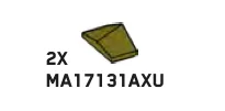Slope plate 45 2 x 1 double with curved slope in Green, Olive Drab (Infinite Green) (Metallic)