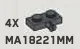 Plate Modified 1 x 2 with small axle pin in Gray, Dark (Metallic)