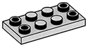 Plate 2 x 4 with holes through corner studs in Gray, Dull