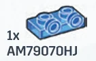 Bracket Plate 1 x 2 with two studs on side, ascending in Cyan (Translucent)