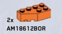 Wedge Brick 2 x 4 without left corner in Orange, Bright