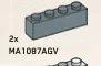 Brick 1 x 4 in Gray, Light (Metallic)