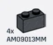 Brick 1 x 2 in Gray, Dark (Metallic)