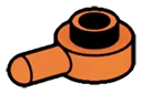 Plate 1 x 1 round with horizontal peg in Orange, Bright
