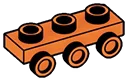 Bracket Plate 1 x 3 with three studs on side, descending in Orange, Bright