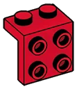 Bracket 1 x 2 - 2 x 2 with studs in Red, Flame