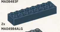 Brick 2 x 8 in Gray, Dark Smoke