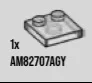 Plate Modified 2 x 2 with two studs offset in Clear, Smoky (Translucent)