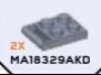 Plate 2 x 2 with handle in Gray, Light Camo (Metallic)