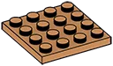 Plate 4 x 4 in Brown, Light Nougat