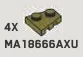 Wedge Plate 2 x 2 without right corner in Green, Olive Drab (Infinite Green) (Metallic)