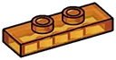 Plate Modified 1 x 3 with two studs in Orange (Translucent)