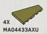 Tile Wedge 3 x 4 without right corner in Green, Olive Drab (Infinite Green) (Metallic)
